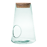 Glass jase H:30cm D:20cm W-304B+side hole+cork