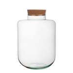 Glass jar vase W-712B+cork H:27cm D:19cm