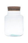 Glass jar vase W-395C1+cork H:27cm D:19cm