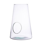 Glass vase W-304B+side hole H:30cm D:20cm
