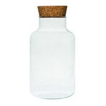 Glass jar vase W-395K3 + cork H:30cm D:14,5cm