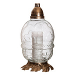 Glass vase grave candle UFO/W optic H:22cm D:30cm