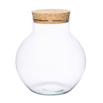 Glass vase W-503B+korek H:23,5cm D:23cm