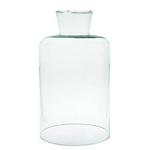 Glass vase W-300C/2xcut H:25cm D:16cm