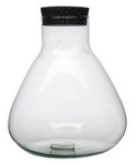 Glass vase W-378+rubber cork H:24cm D:23cm