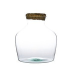 Glass vase W-492A+bark cork H:25cm D:24cm