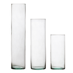 Set of evergreen cylinder vases H:20/30/40
