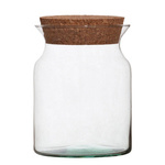 Jar vase W-332E1 + cork H:16,5cm D:12cm