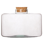 Glass jar vase W-754B+cork H:15cm D:19cm