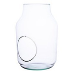 Glass jar vase W-474C+side hole H:25cm D:17cm