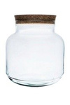 Glass vase W-451+cork H:22,5cm D:21,5cm
