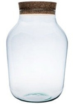 Glass jar vase W-456C+cork H:39cm D:26cm