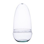 Glass terrarium egg side hole W-542A+W-542 H:26cm D:12,8cm