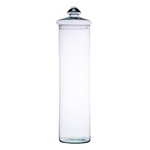 Glass cylinder vase+lid H:50cm D:14cm
