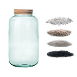 Glass jar vase W-524A+cork H:41cm D:23cm+substrate set