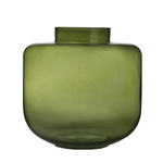 Glass vase W-712 olive green H:19 cm D:19 cm
