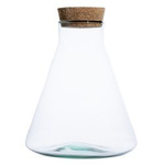Glass vase W-414F+cork H:26,5cm D:22,5cm