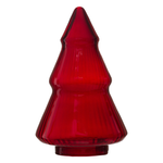 Glass christmas tree ribbed red W-781  H:22cm D:14cm