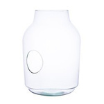 Glass jar vase W-475 side hole H:37cm D:26cm