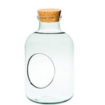 Glass terrarium W-467+side hole+cork  H:24,5cm D:14cm