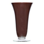Glass stemmed vase W-194 H:19,5cm D:11,5cm Brown