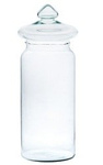 Glass jar vase W-332B+lid H:43,5cm D:19cm