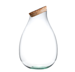 Glass vase W-598A slant + bark cork H:37cm D:25cm