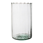 Glass cylinder vase optic H:21,5cm D:13,5cm