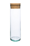 Glass cylinder vase H:30cm D:8,6cm +cork