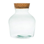 Glass vase W-492A+cork H:25cm D:24cm