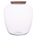 Glass vase W-586+cork H:21cm D:19cm