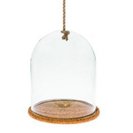 Glass dome+rope+cork base W-315A H:26cm D:21cm