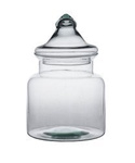 Glass jar vase W-332A+glass lid H:25cm D:19cm