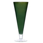 Glass stemmed vase W-ST 27/11 H:27cm D:11cm Green