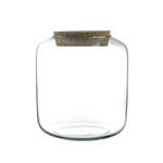 Glass vase jar W-713A + cork H:18cm D:16.5cm SALE