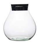Glass vase W-594+rubber cork H:19cm D:17cm