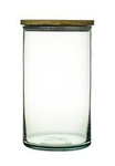Cylinder glass vase H: 17cm D: 10cm + plug