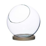 Glass ball vase D-23A+desk  H:24cm D:23cm