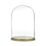 Glass cover with wooden beech stand W-315L2 H:25 cm D:18