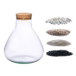 Glass vase W-378+cork+substrate set H:24cm D:23cm