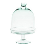 Glass cake stand with cover SET-231B H:28cm D:14cm