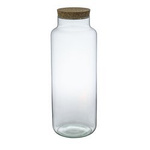 Glass jar vase W-395L+cork H:50cm D:19cm