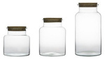 Set of glass vases with cork W-332 / W-332A / W-332B