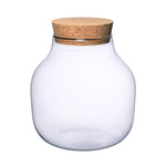 Glass jar vase W-456A+cork H:21cm D:19cm