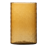 Glass cylinder vase H:17,5cm D:8,5cm honeycomb amber