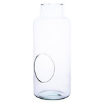 Glass jar vase W-395K+side hole H:35cm D:14,5cm SALE