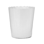 White glass flowerpot DS-1A optic straight H:15cm