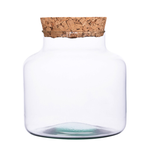 Glass jar vase H:21cm D:19cm W-395G+coarse-grained cork