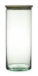 Cylinder glass vase H: 23cm D: 10cm + plug