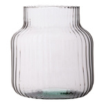 Glass jar ribbed vase W-395C H:30cm D:21,5cm